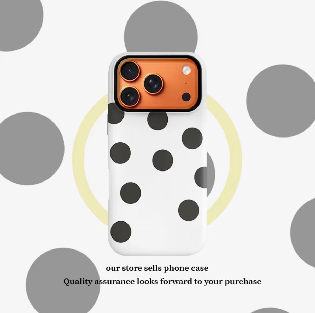 Black Polka-Dot Phone Case
