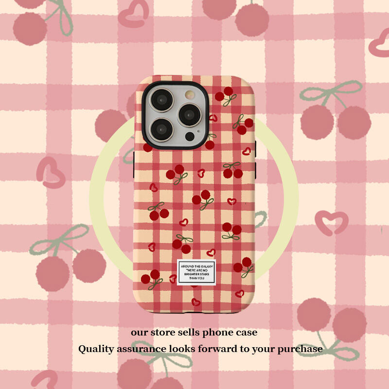 Red Checkered Cherry Phone Case