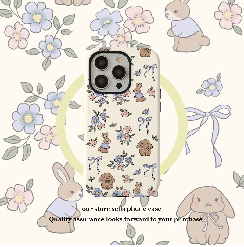 Rabbit & Flowers Phone Case