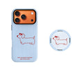 Blue Striped Dachshund Phone Case